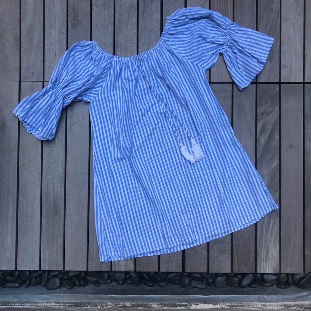 Beau & Arrow | Striped Off the Shoulder Dress